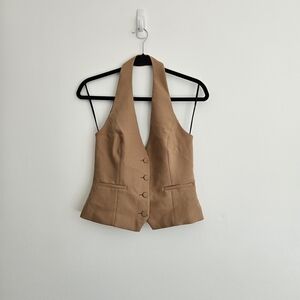 Zara Tan 2pc Halter Vest And Trousers
